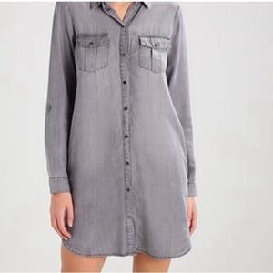 Philosophy Gray Chambray Shirt Dress Size Medium